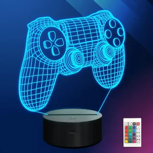 En 3D lampa i form av en handkontroll en trevlig gamingpresent att ge bort.